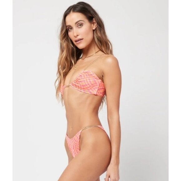 L*Space Van Damme Bitsy Bikini Bottom in Heat Waves New Womens Swimsuit - Picture 9 of 10